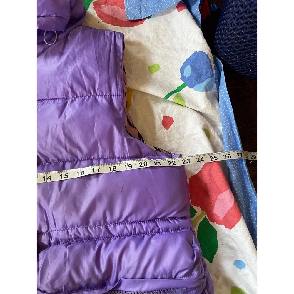NOCTURNE Puffer‎ Hooded Vest Lavender Purple Quilted Zip Pockets Size 38/medium